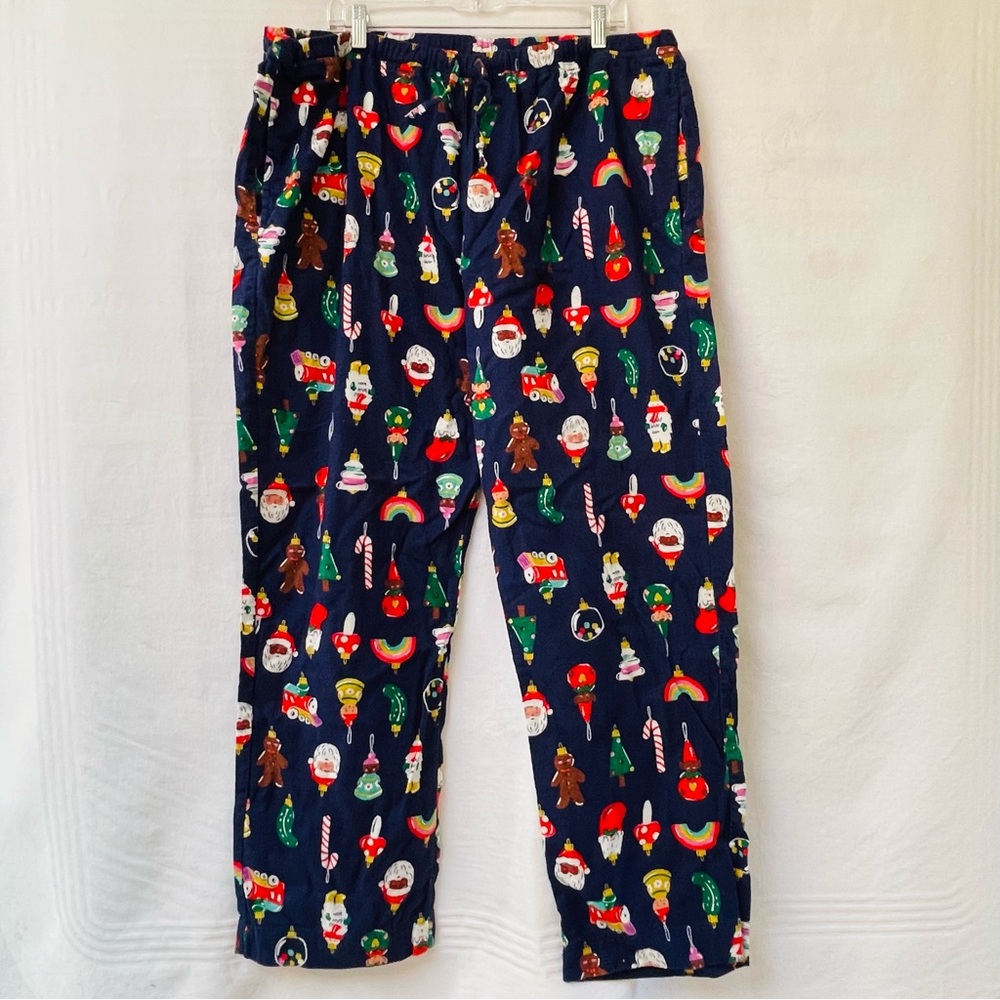 Hanna Andersson Christmas Holiday Ornament Flannel Pajamas Pants Unisex XXL